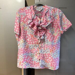 Pendleton Pink and Orange Floral Blouse